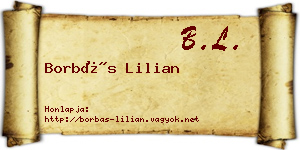 Borbás Lilian névjegykártya