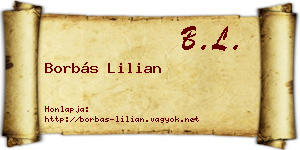 Borbás Lilian névjegykártya
