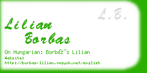 lilian borbas business card